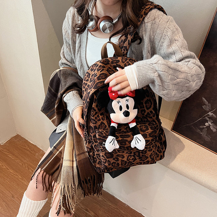 Wholesale Commuting large capacity retro leopard print backpack versatile casual backpack