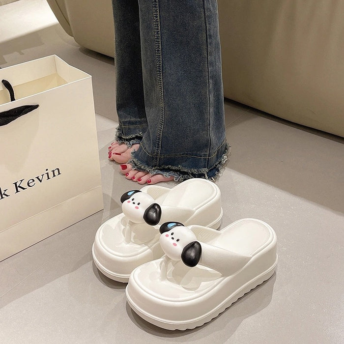 Wholesale anti odor non slip cute cartoon thick soled flip flops