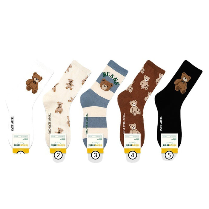 Wholesale Socks Cute Bear Mid-waist Women's Socks Women's Cotton Socks