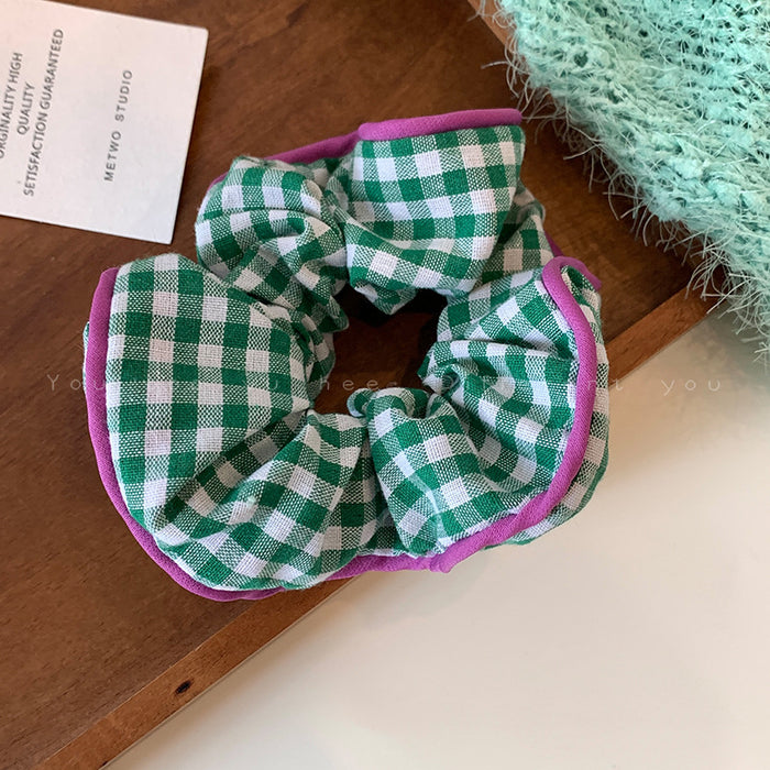 Wholesale Floral plaid headband with high-end feel, tied bun hair accessories, headband