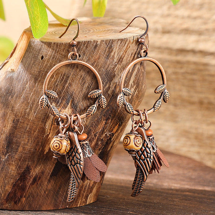 Wholesale Retro Bohemian Turquoise Tassel Earrings Zinc Alloy Fashion Accessory MOQ≥2