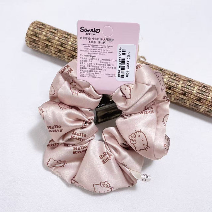 Wholesale Milk Coffee Color Filled Cotton Cute Hair Tie Scrunchie