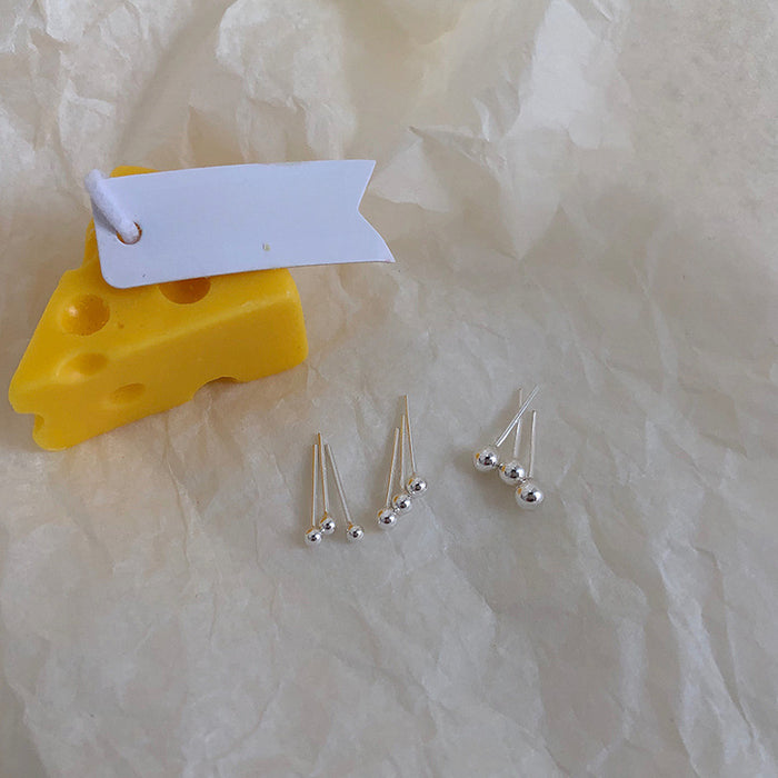 Wholesale Minimalist earrings mini ear sticks small round beads earrings jewelry