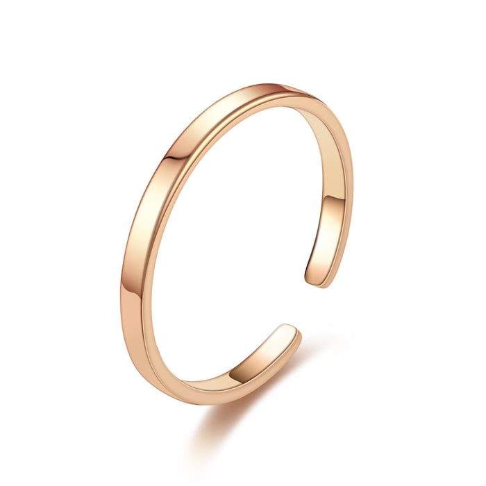 Wholesale Simple plain living titanium steel ring rose gold stainless steel couple ring