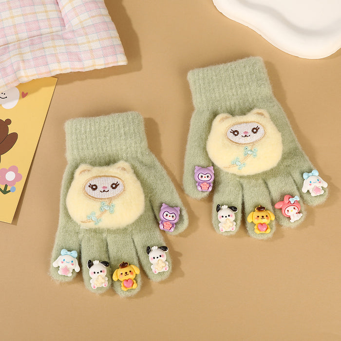 Wholesale Children Cute Cartoon Rabbit Knitted Gloves