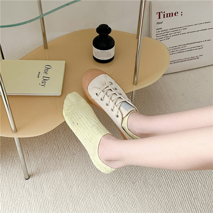 Wholesale Socks, dotted yarn, boat socks, double needle vertical stripes, invisible socks, adhesive anti slip short tube socks