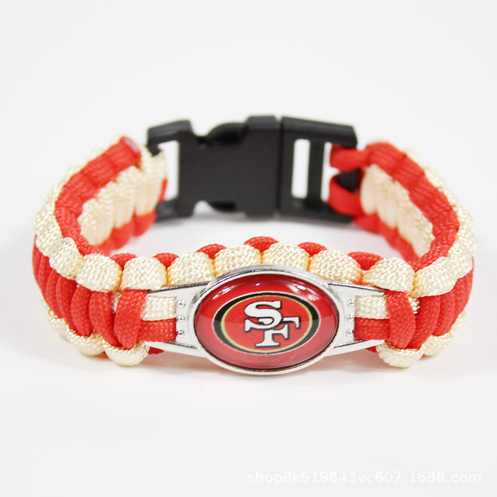 Wholesale  Football Team Woven Bracelet Outdoor Lifesaving Bracelet