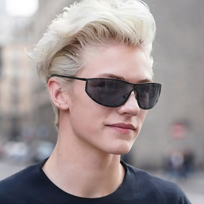 Wholesale Punk Mirror Large Frame Sunglasses Trendy Fashion Accessory Gift