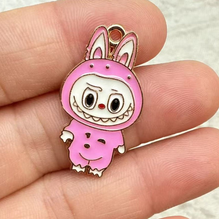 Wholesale 10pcs Cartoon Alloy Drip Oil DIY Earrings,  Keychains,  and Necklace Pendants