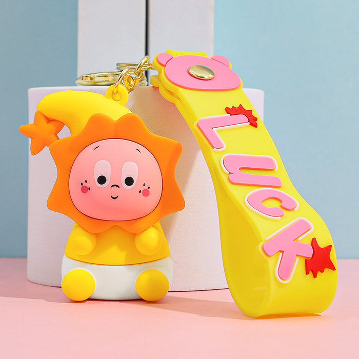 Wholesale Creative and cute cartoon yellow little man keychain