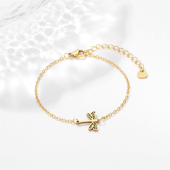 Wholesale Glossy Hollow Stainless Steel Dragonfly Bracelet JDC-BT-Mingm010