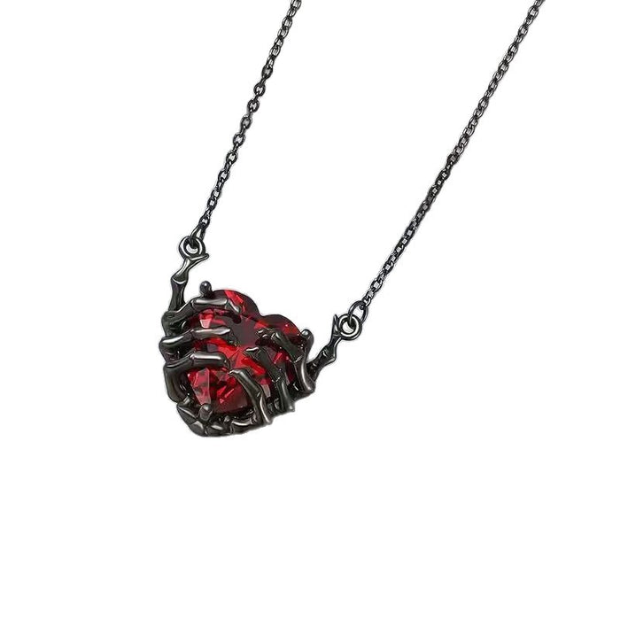 Wholesale Retro-chic punk-style heart pendant necklace