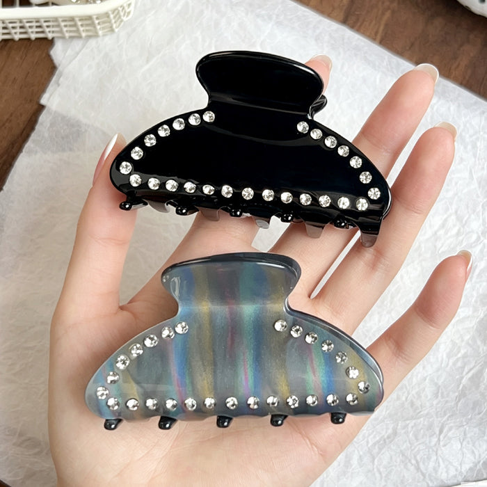 Wholesale Acrylic Rhinestone Large Hair Claw Clip Geometric Colorful White Hair Accessory Boutique Resale