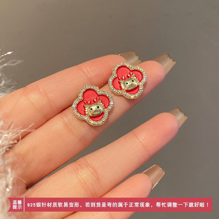 Wholesale   earrings red  tassel earrings S925 earrings