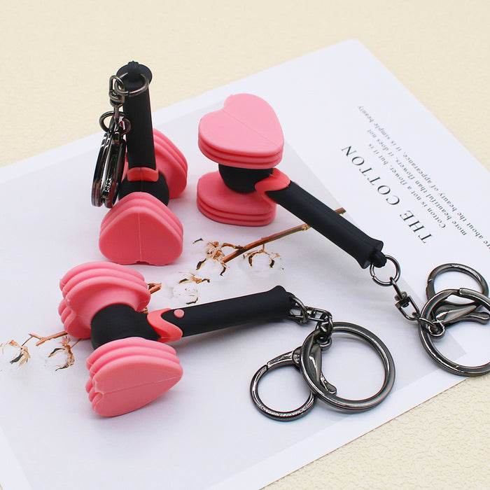 Wholesale Silicone  Pink Love Keychain JDC-KC-HaoAn002