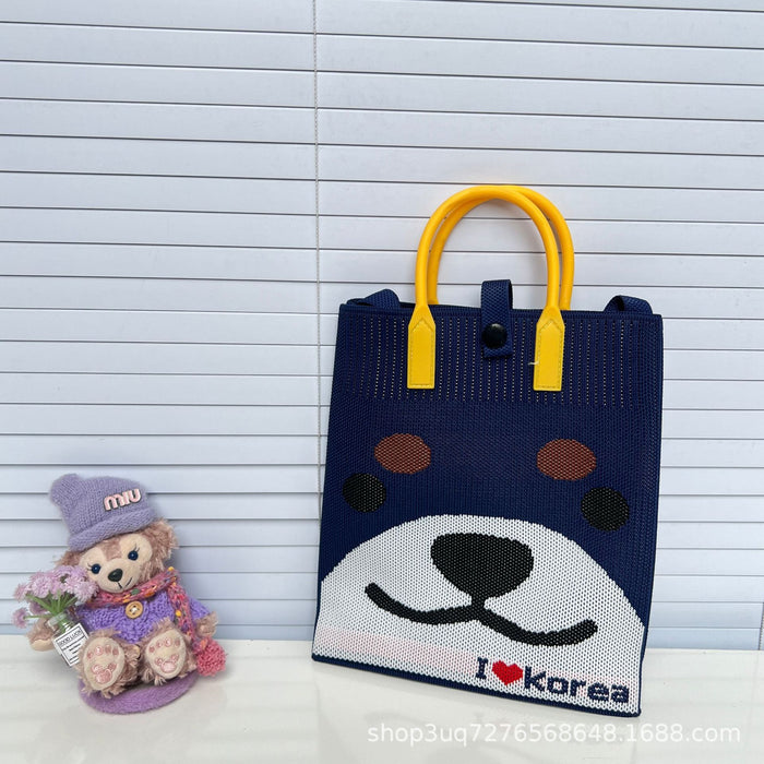 Wholesale Cute cartoon knitted bag,  knitted handbag,  crossbody shoulder bag,  must-have for travel