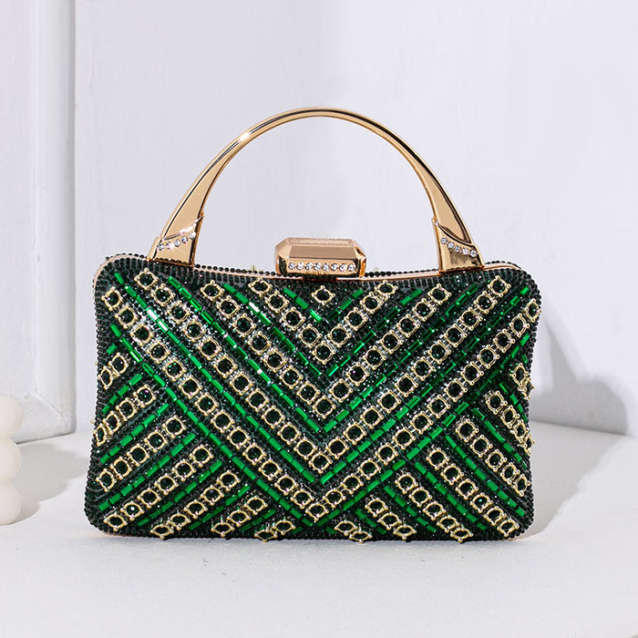 Wholesale European and American Retro Ladies' Banquet Diamond Inlaid Handbag JDC-HB-MM004