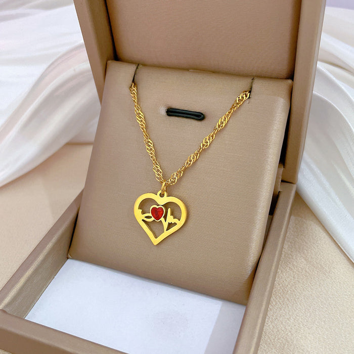 Wholesale Titanium Steel Love Necklace JDC-NE-LG024