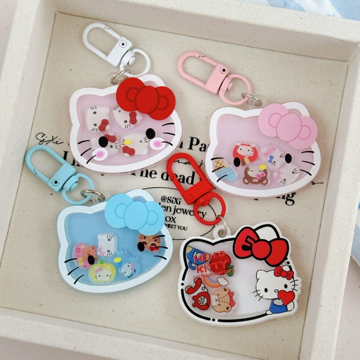 Wholesale Cartoon Wobble Cat Acrylic Keychain Bag Charm Cute Gift For Classmate Car Key Accessory Decorative Purse Pendant