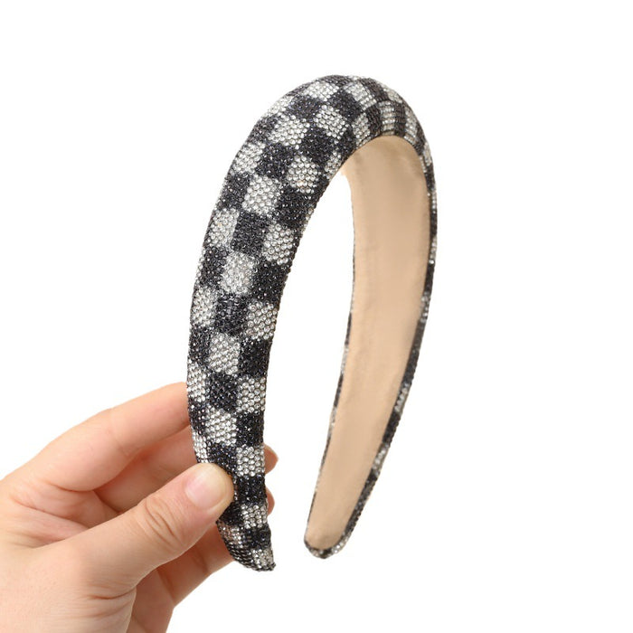 Wholesale Grid Water Diamond Hair Hoop JDC-HD-Mengm003