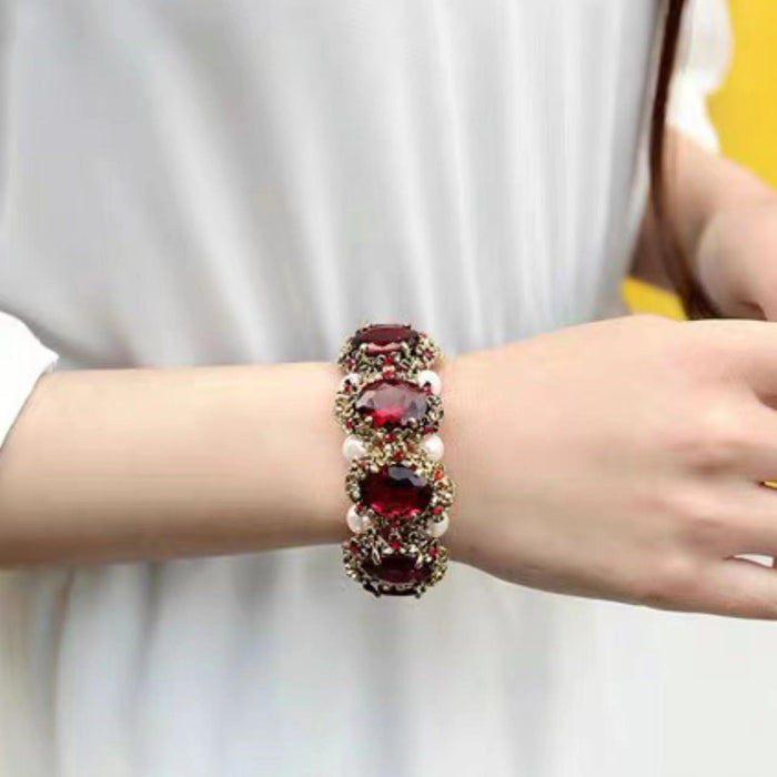 Wholesale Alloy Gem Pearl Bracelet