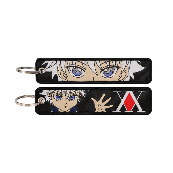 Wholesale Cartoon  Anime Woven Label Keychain Lanyard Woven Fabric