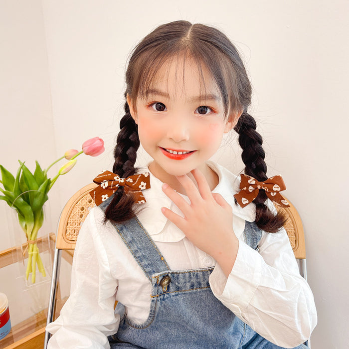 Wholesale Internet Celebrity Milk Curry Color Bear Bow Hairpin