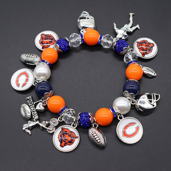 Wholesale Soccer Team Stretch Beaded Bracelet Unisex Steelers Saints