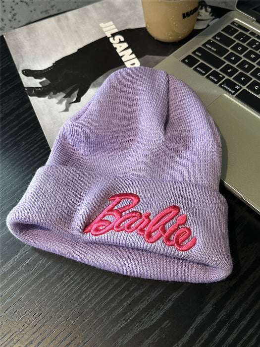 Wholesale Pink Embroidered knitted hat