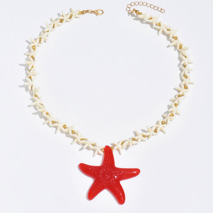 Wholesale Shell Starfish Beaded Necklace Fashion Jewelry for Women
