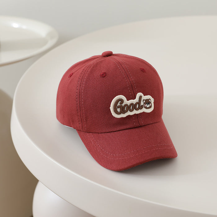 Wholesale Cute Cartoon Kids Baseball Cap Letter Bear Design Sun Hat For Boys Girls