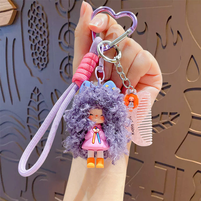 Wholesale PVC Cartoon Keychain Pendant Hairy Milk Doll Design Bag Charm MOQ≥2