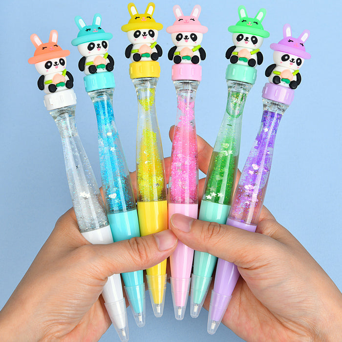 Wholesale Cute Capybara Quicksand Spinning Gel Pen Creative Spinning Stress Relief Pen Cartoon Spinning Fun Student Decompression Pen
