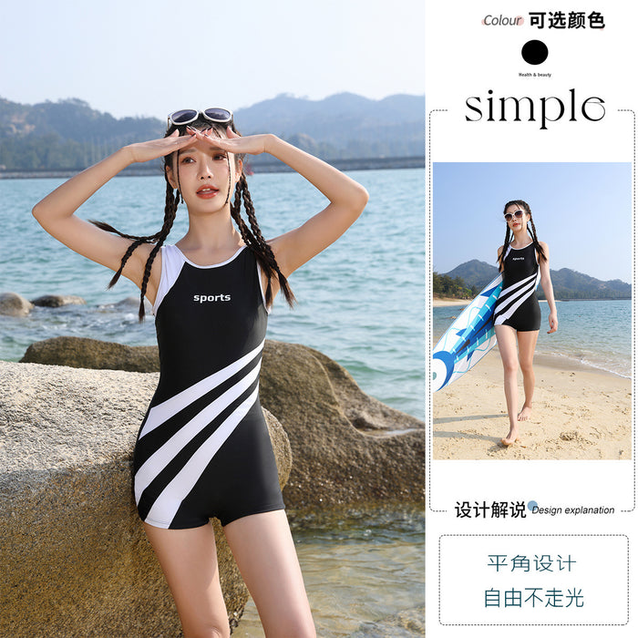 Wholesale One-piece swimsuit, flat angle slim fit, professional sports training, competitive conservative women's swimming suit