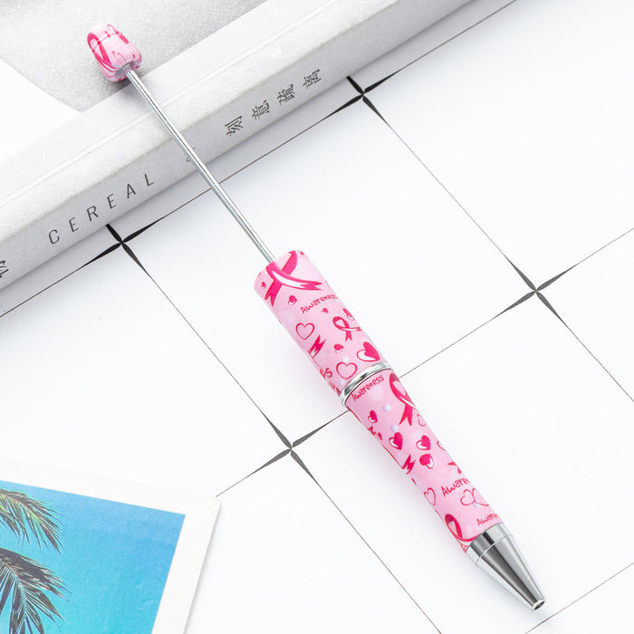 Wholesale DIY Beadable Pens Fan Tape Print Plastic Pen DIY for Beaded JDC-PN-HuaH006