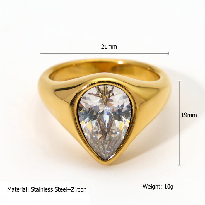 Wholesale Original design, high-end feel, stainless steel zircon inlaid ring, fashionable irregular bracelet