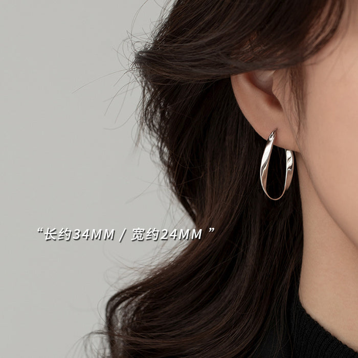 Wholesale Silver needle Mobius earrings, niche earrings, new high-end earrings
