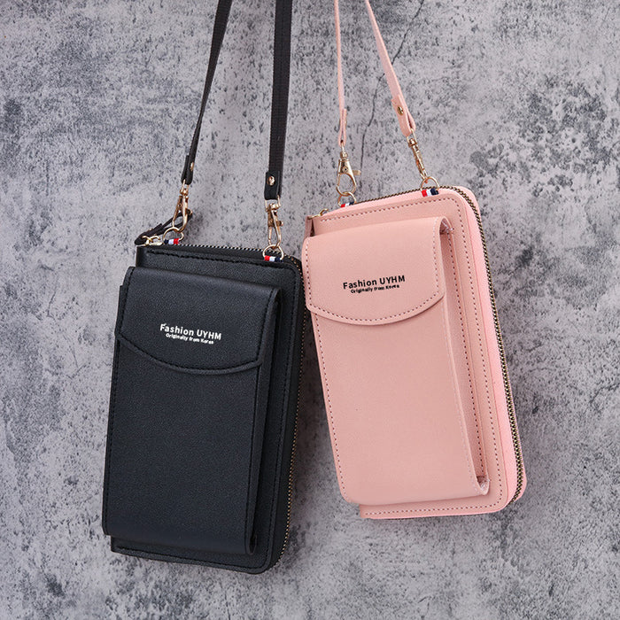 Wholesale Fresh Sweet Printed PU Crossbody Phone Bag Wallet for Women Gift Resale MOQ≥3