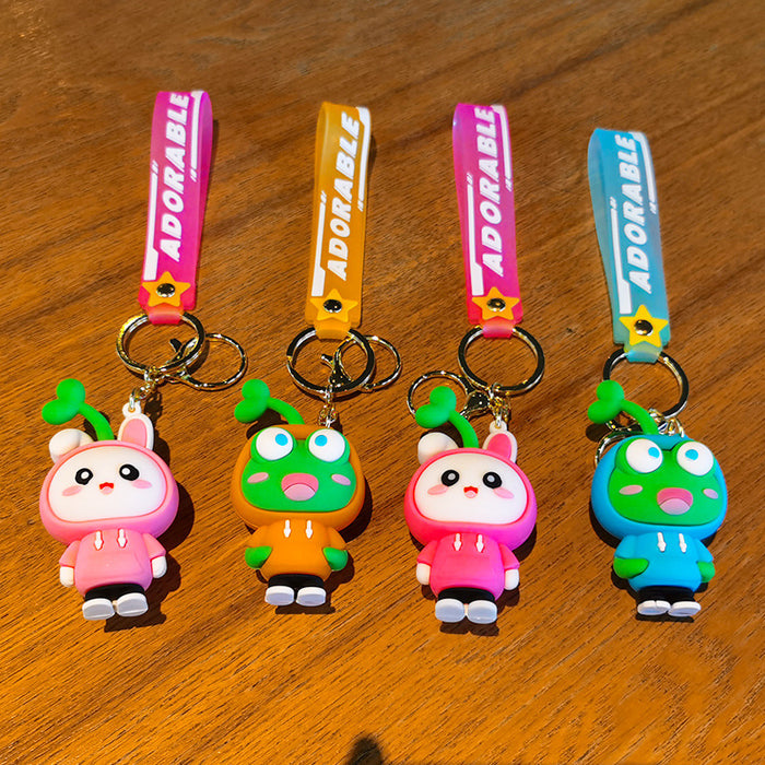 Wholesale Cartoon Leaf Animal Rubber Keychain JDC-KC-Tingm028