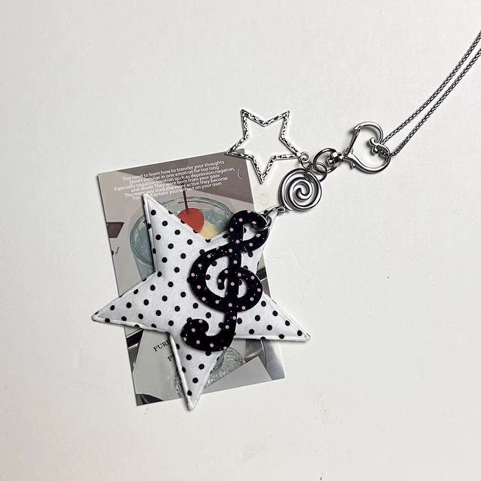 Wholesale Polka Dot Star Music Note Necklace Trendy Long Chain Fashion Accessory