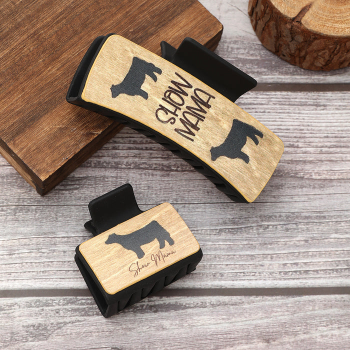 Wholesale Western Style Hairpin Combination suit Animal Pattern Leather Shark Clip Women' s Grab Clip Combination