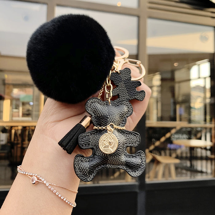 Wholesale Leather Cartoon Fur Ball Keychain (F) JDC-KC-ChengX001