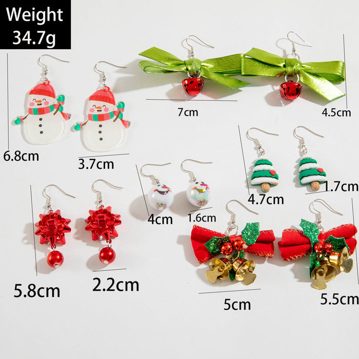 Wholesale Alloy Christmas Earrings Set with Bells and Snowman Design MOQ≥2