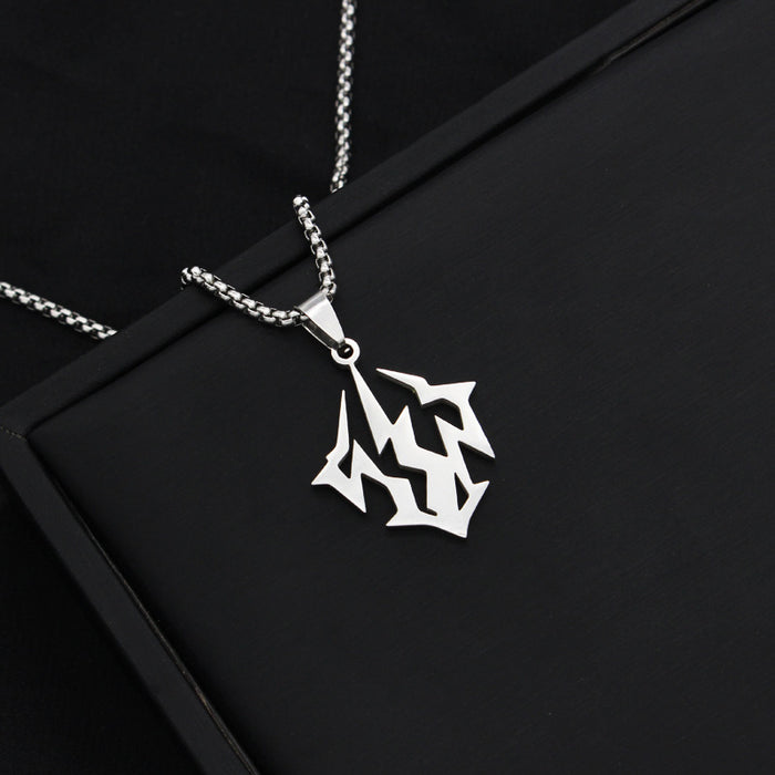 Wholesale Wind Thunder Fire Ice Void Pendant Titanium Steel Necklace JDC-NE-Xinx009