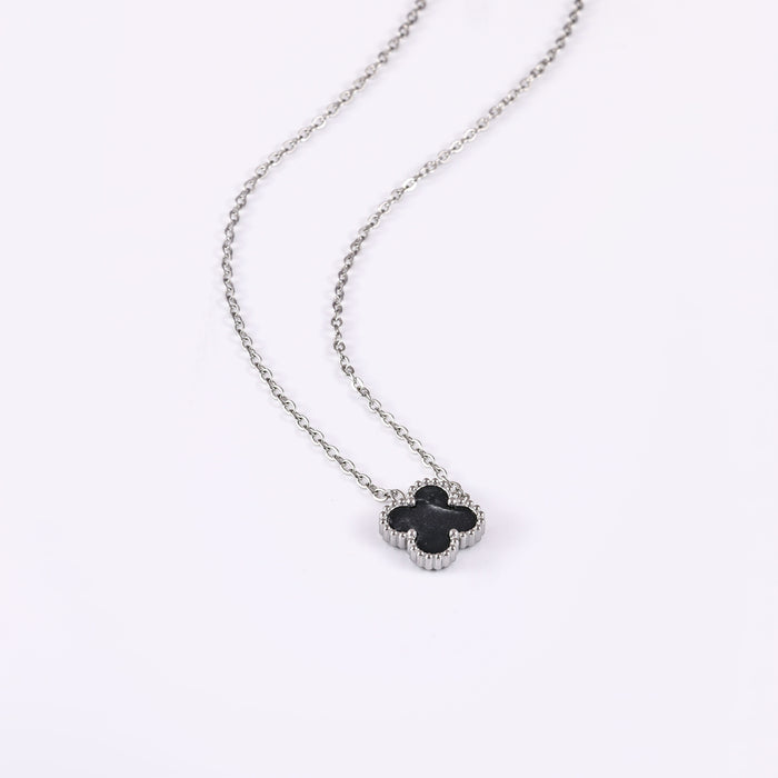 Wholesale Stainless Steel Double-Sided Gold-Plated Four-Leaf Clover Necklace