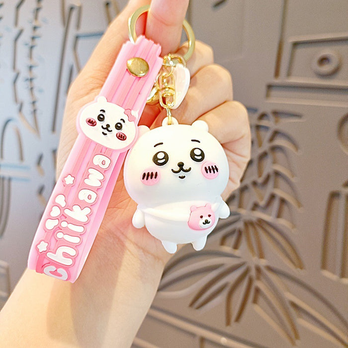 Wholesale   Cartoon Keychain Couple School Bag Pendant Car Key Chain Accessories