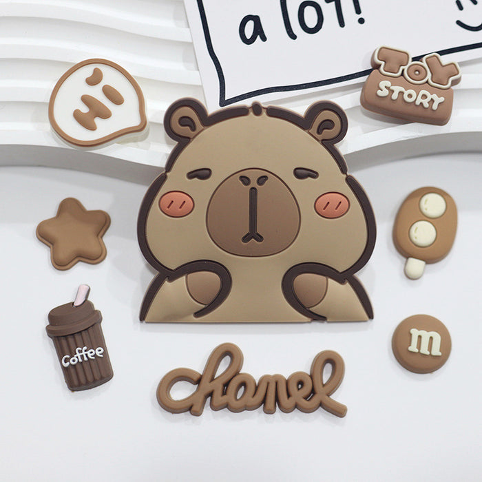 Wholesale 10pcs Capybara soft rubber decoration handmade DIY accessories mobile phone case slippers buckle cup stickers