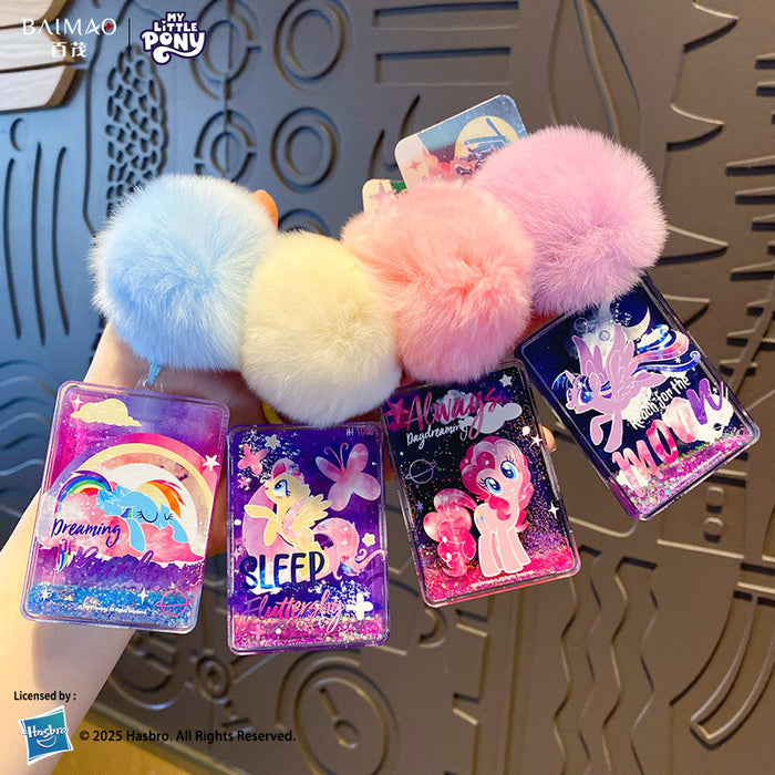 Wholesale Flowing sand acrylic keychain cartoon cute fur ball backpack pendant