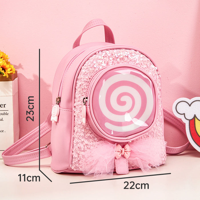 Wholesale Girls Backpack Leisure Travel Lollipop Small Schoolbag Led Light Fashion Cute Princess Children' s Backpack