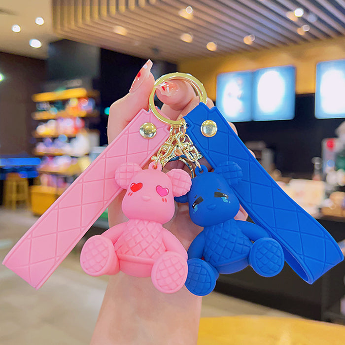 Caricatura al por mayor Bamboo Woven Bear Keychain JDC-KC-YDAO101